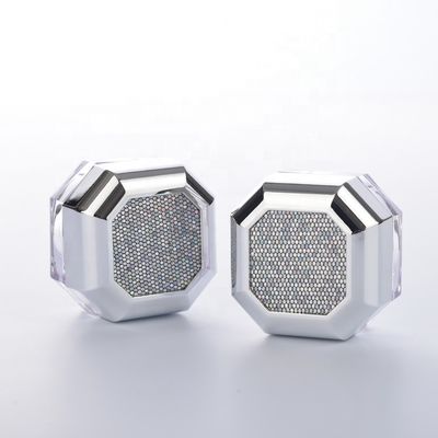 kwaliteit  Other Empty Luxury Cosmetic Plastic Octangle Powder Jar With Strainer Loose Powder Compact Case fabriek